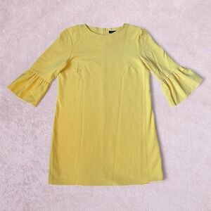 Zara Yellow mini zip up dress with‎ bell sleeves